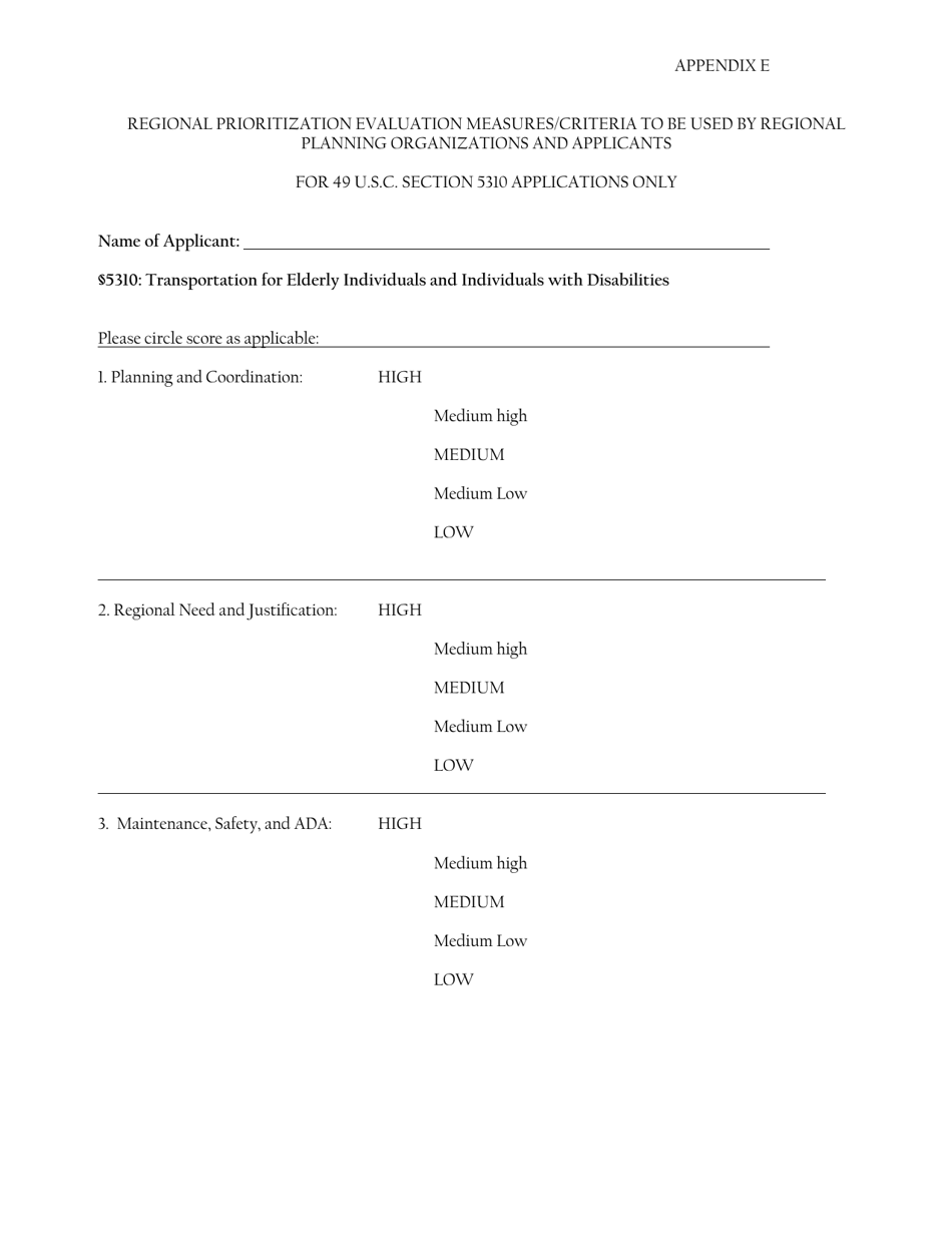Appendix E Regional Prioritization Evaluation Measures / Criteria to Be Used by Regional Planning Organizations and Applicants - New Mexico, Page 2