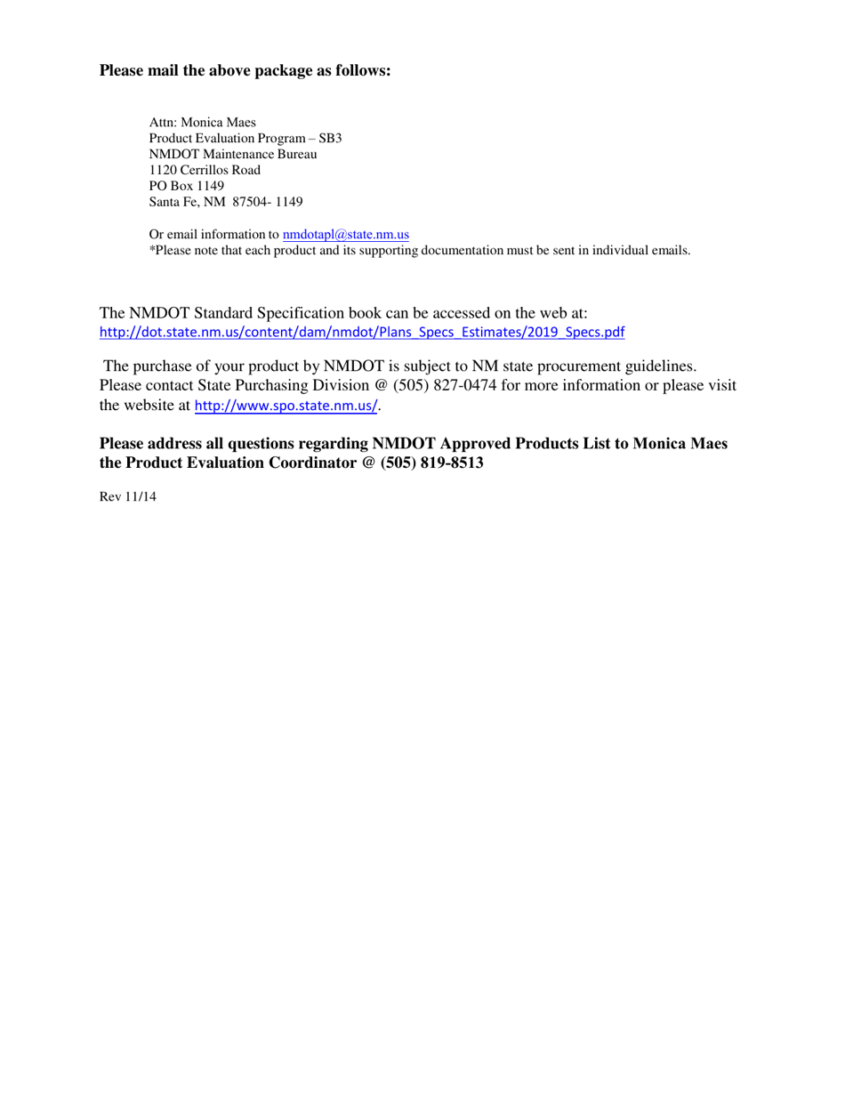 Instructions for Form A-495 Application for Product Evaluation - New Mexico, Page 2