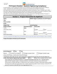 Form A-1322 &quot;Its Project Checklist - Systems Engineering Compliance&quot; - New Mexico