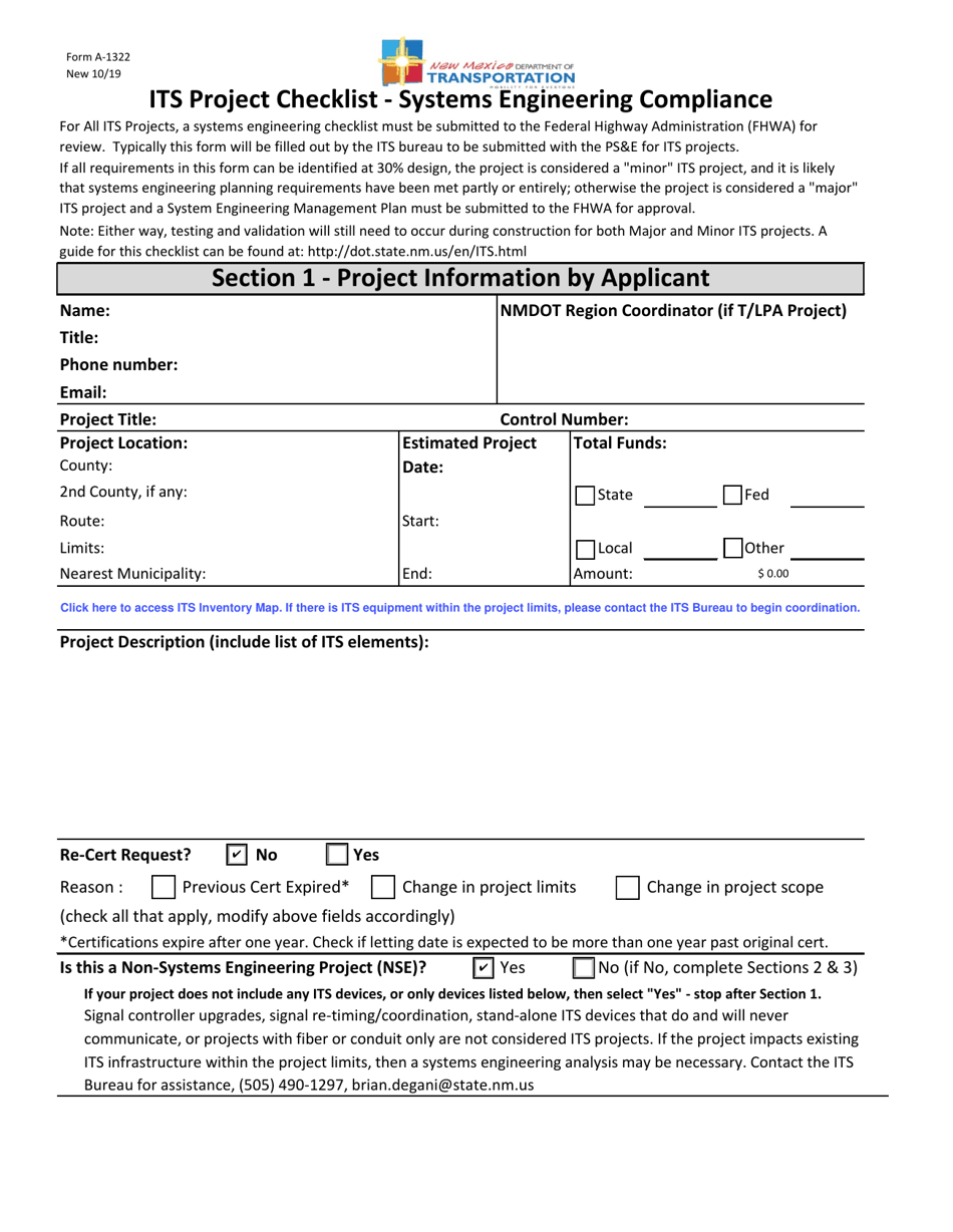 Form A 1322 Fill Out Sign Online And Download Fillable Pdf New Mexico Templateroller 2122