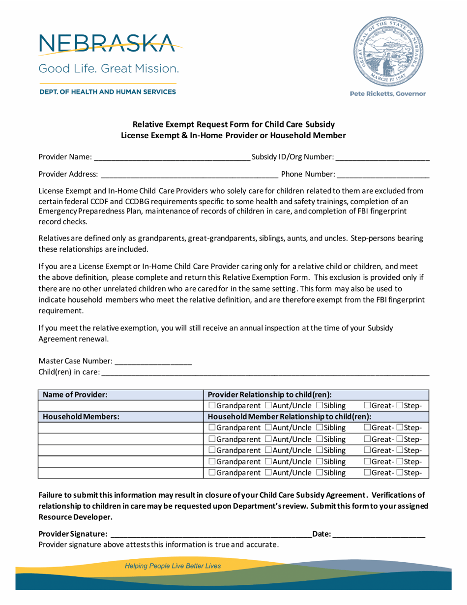 nebraska-relative-exempt-request-form-for-child-care-subsidy-license