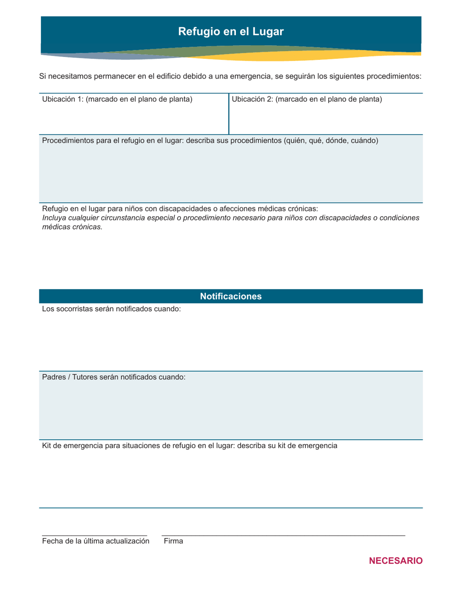 Nebraska Refugio En El Lugar (Spanish) Fill Out, Sign Online and