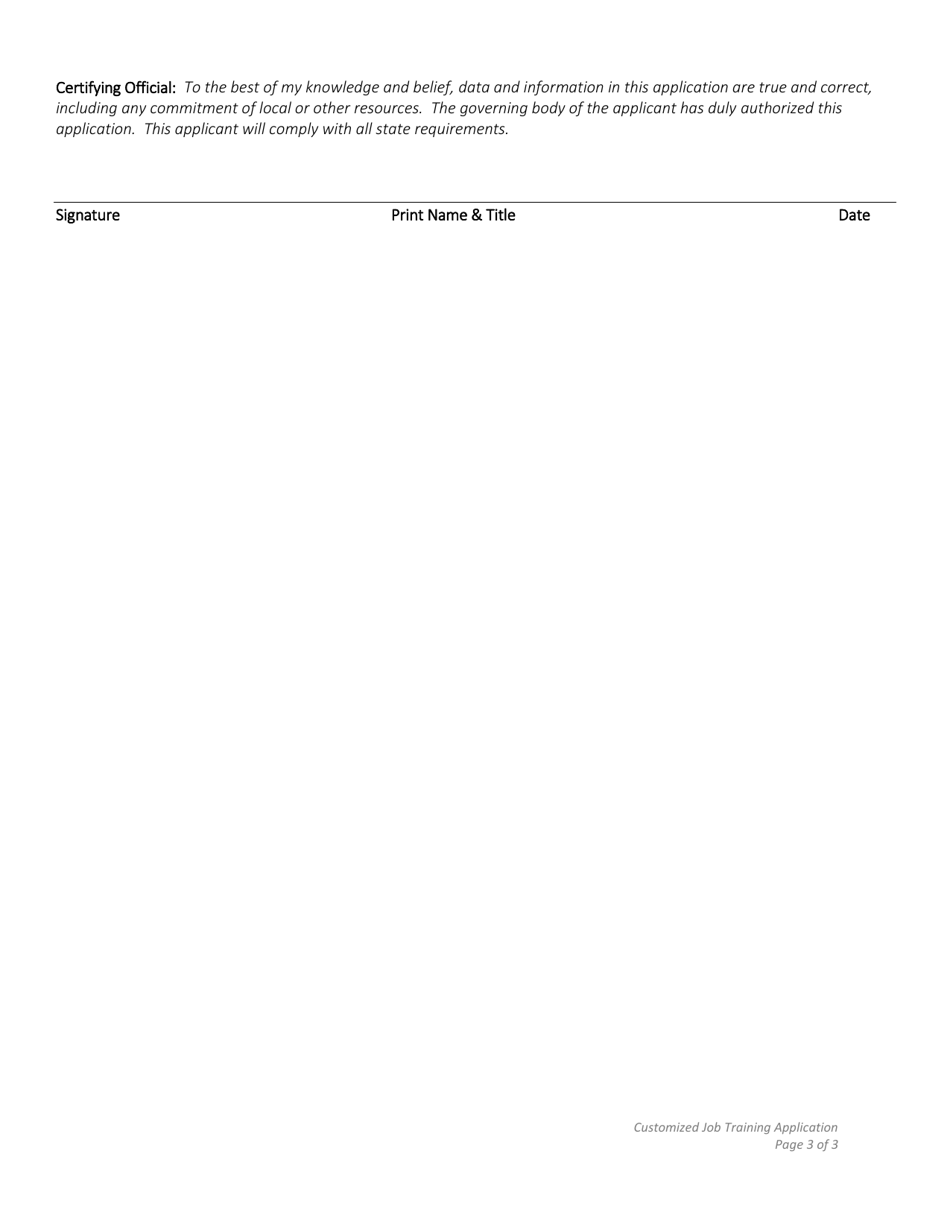 Customized Job Training Grant Application - Nebraska, Page 3