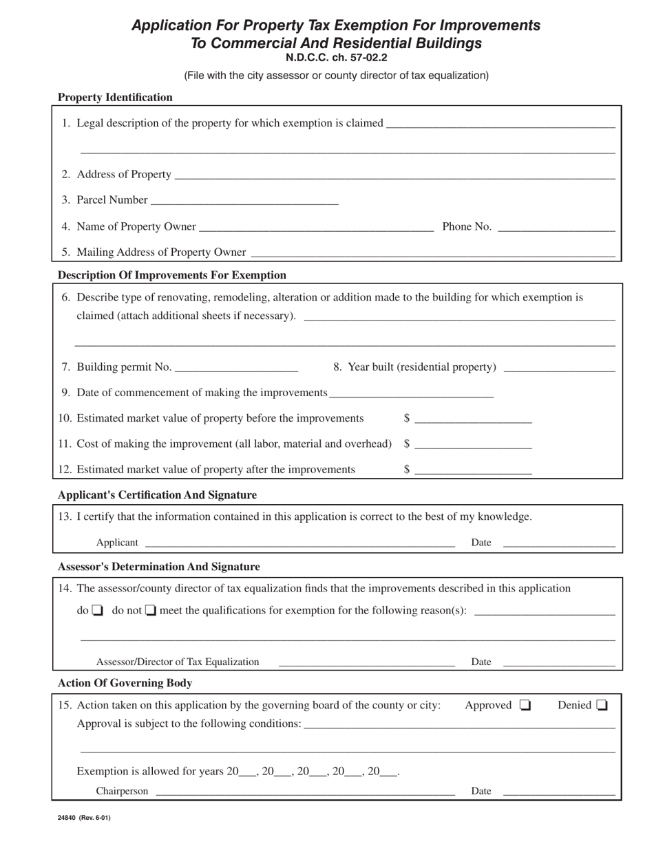 Form 24840 Download Fillable PDF or Fill Online Application for
