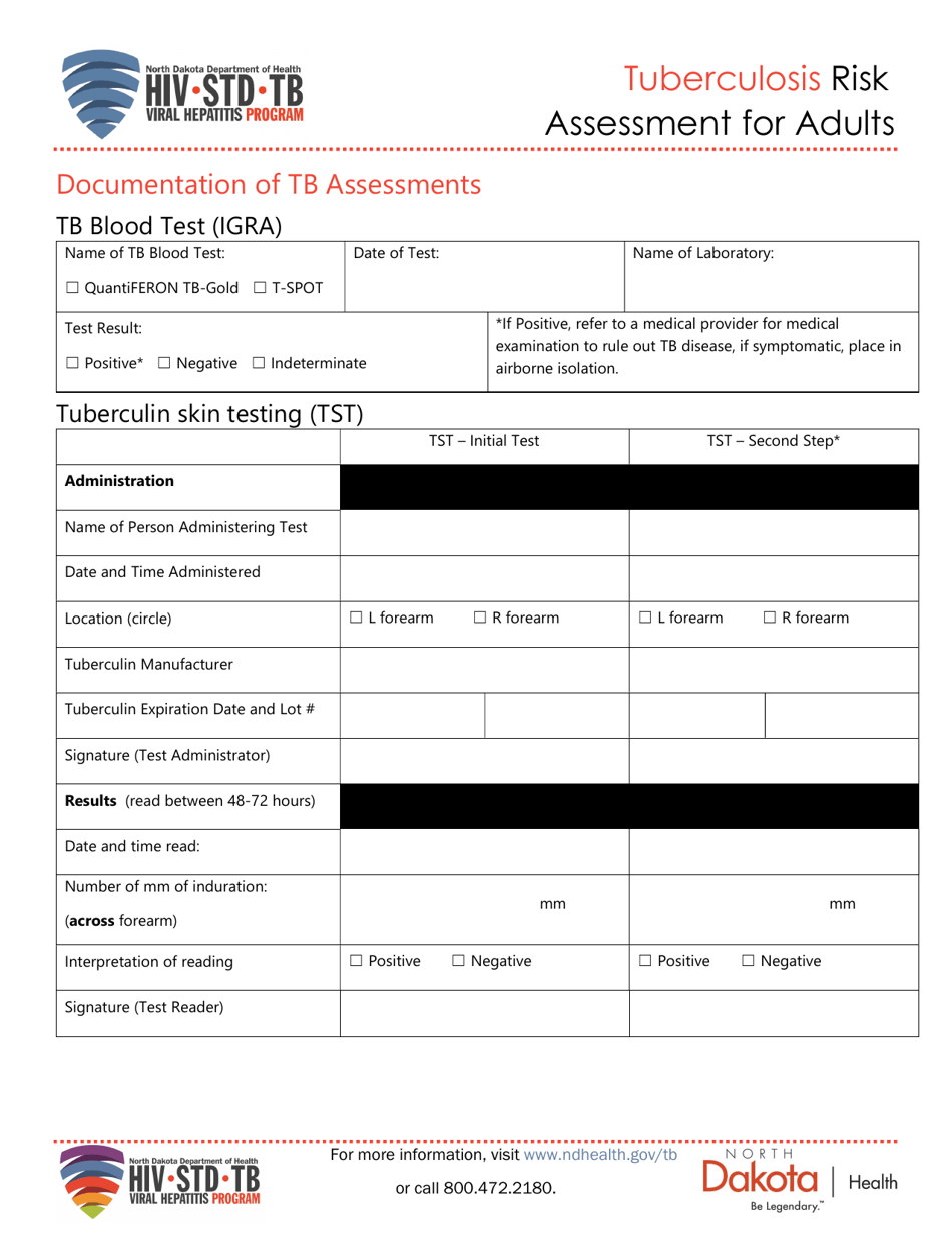 Tuberculosis Risk Assessment for Adults - North Dakota, Page 3