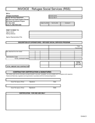 Document preview: Exhibit D Invoice - Refugee Social Services (Rss) - New Mexico