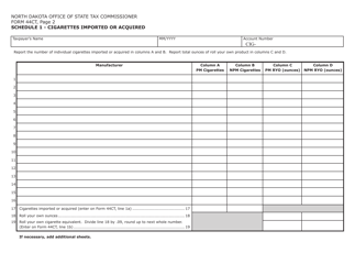 Form 44CT (SFN23500) Cigarette &amp; Tobacco Monthly Tax Return - North Dakota, Page 2