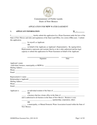 Application for New Water Easement - New Mexico