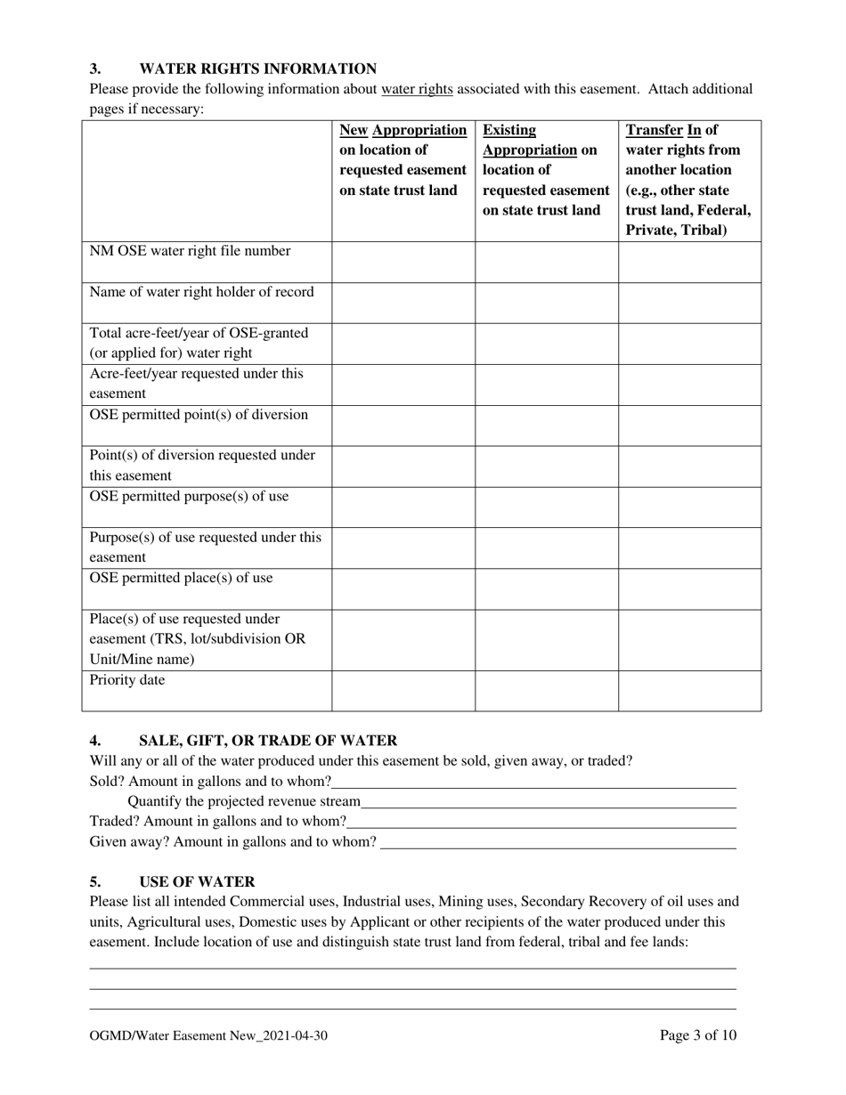 Application for New Water Easement - New Mexico, Page 3