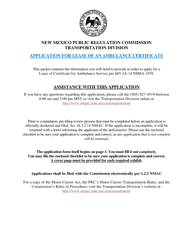 NMPRC Form LA &quot;Application for Lease of an Ambulance Certificate&quot; - New Mexico