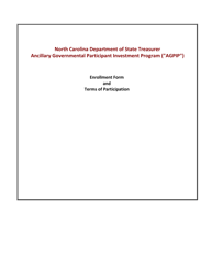 Document preview: Enrollment Authorization - Ancillary Governmental Participant Investment Program (Agpip) - North Carolina