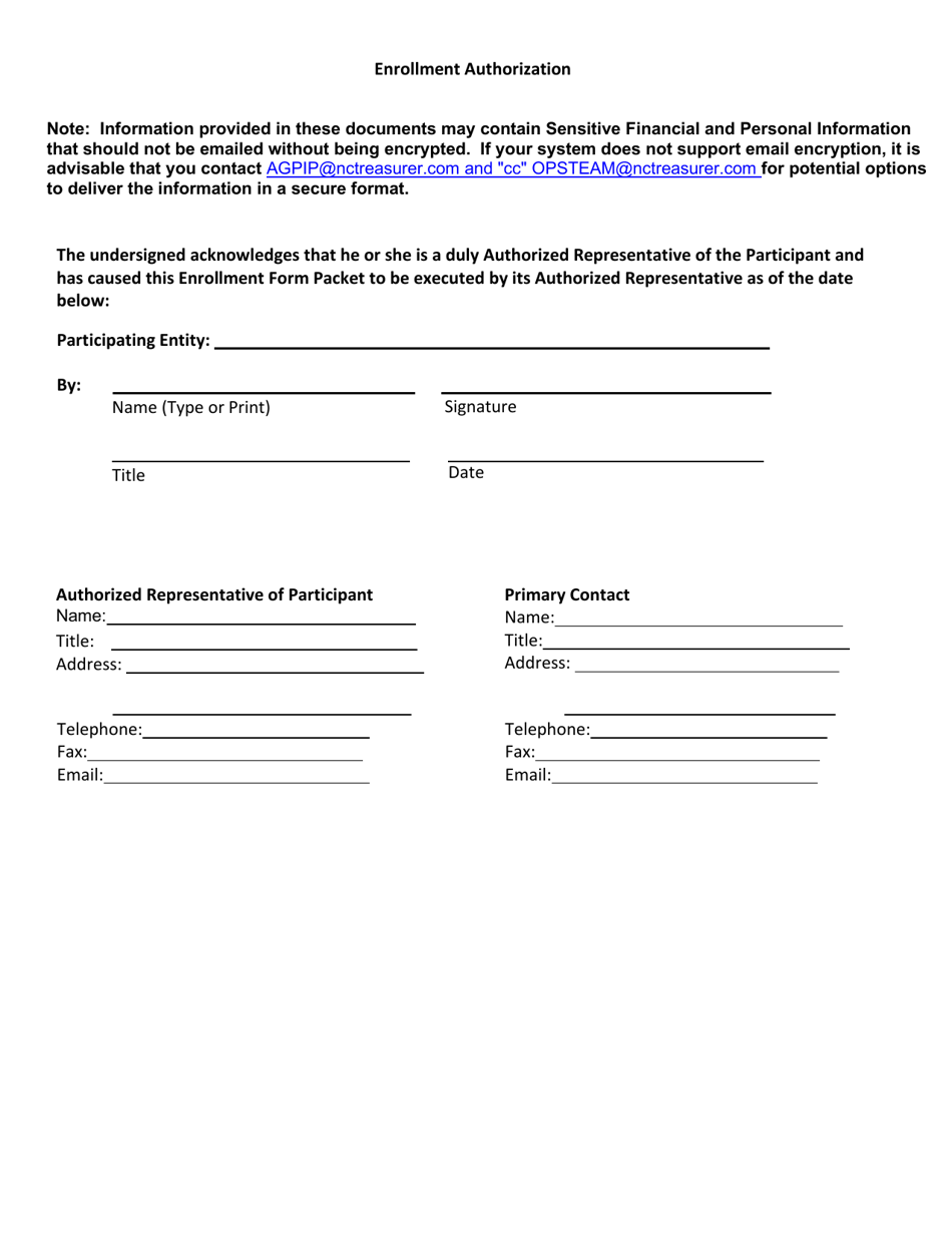 Enrollment Authorization - Ancillary Governmental Participant Investment Program (Agpip) - North Carolina, Page 7