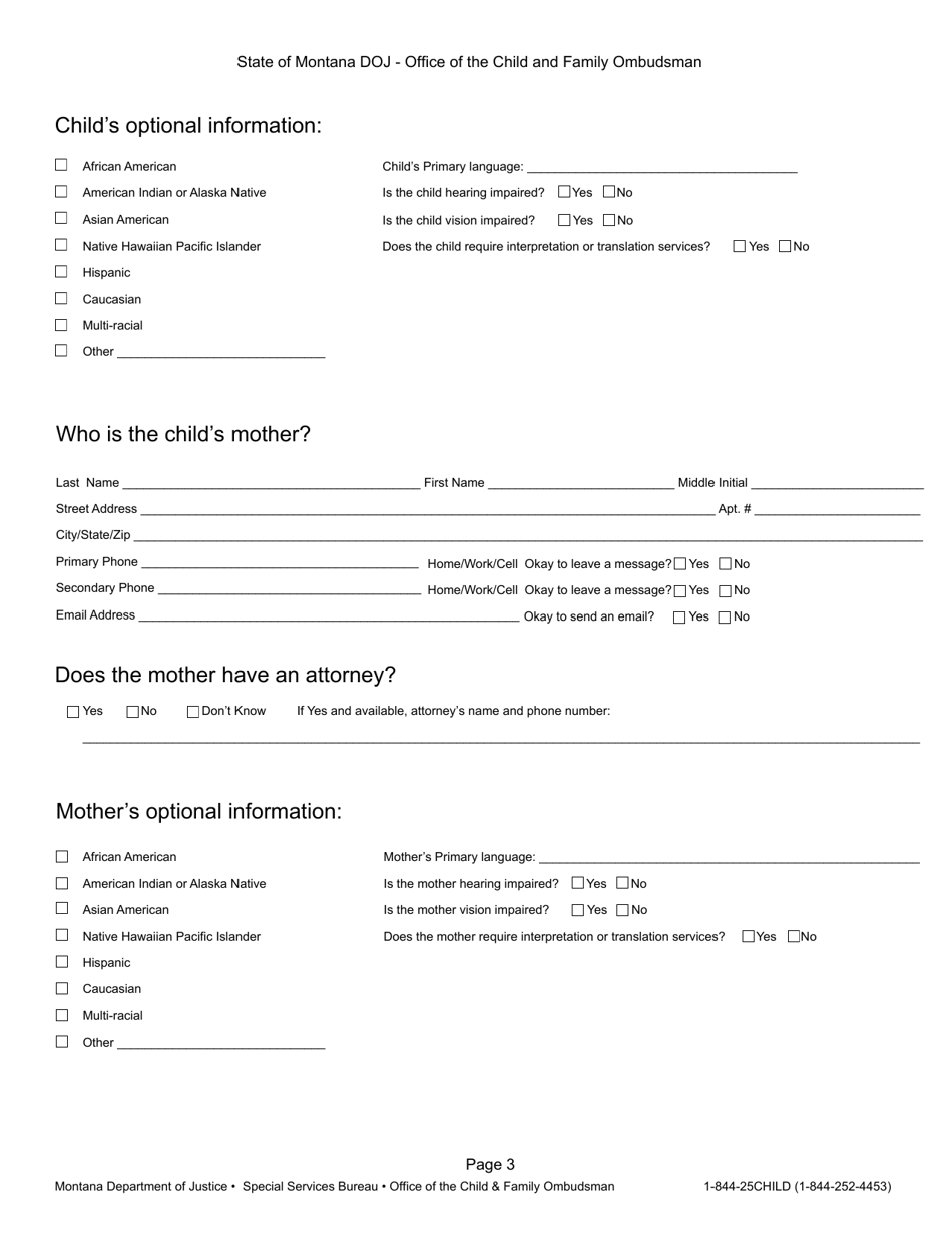 Request for Assistance - Montana, Page 3