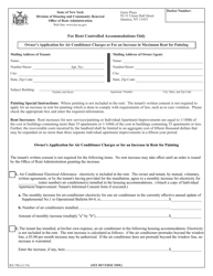 Form RN-79B Owner&#039;s Application for Air Conditioner Charges or for an Increase in Maximum Rent for Painting - New York