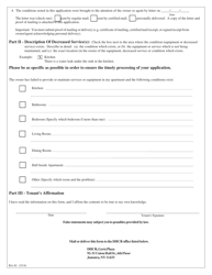 Form RA-81 Application for a Rent Reduction Based Upon Decreased Service(S) - Individual Apartment - New York, Page 2