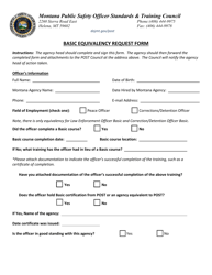 Document preview: Basic Equivalency Request Form - Montana