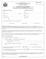 Form RA-84 Application for a Rent Reduction Based Upon Decreased Building-Wide Service(S) - New York