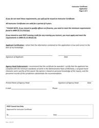 Instructor Certificate Application - Montana, Page 2