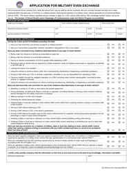 Application for Military Even Exchange - Montana