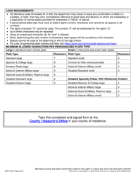 Form MV8 Application for Personalized License Plates - Montana, Page 2