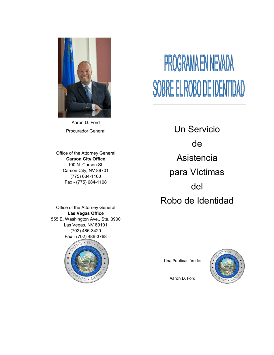 Solicitud Al Programa Por Robo De Identidad - Nevada (Spanish), Page 1