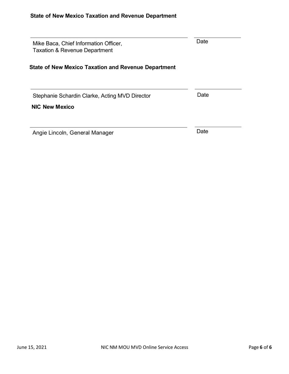 Memorandum of Understanding - New Mexico, Page 6