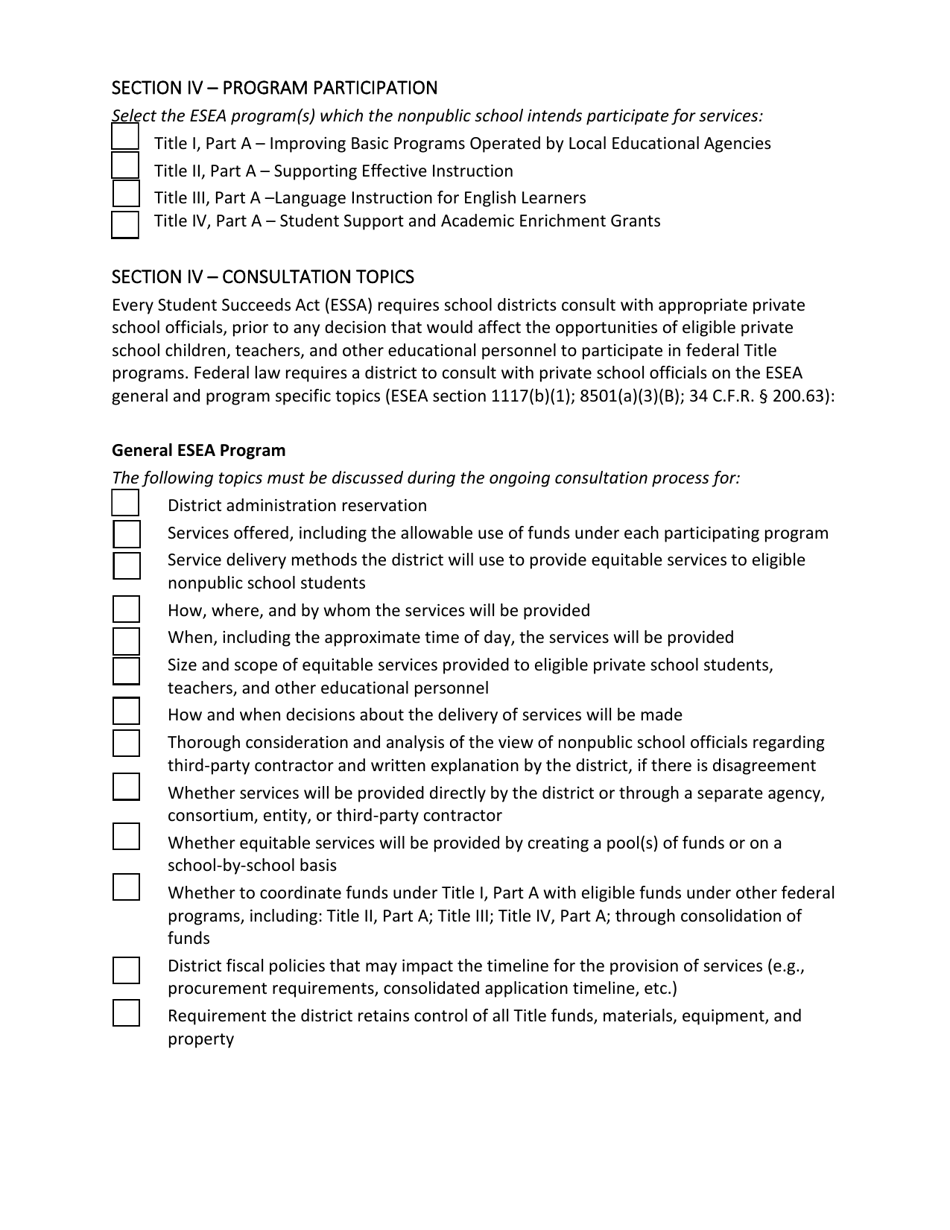 Affirmation of Consultation With Nonpublic School Officials for Titles Ia, Iia, Iiia, and Iva - North Dakota, Page 3