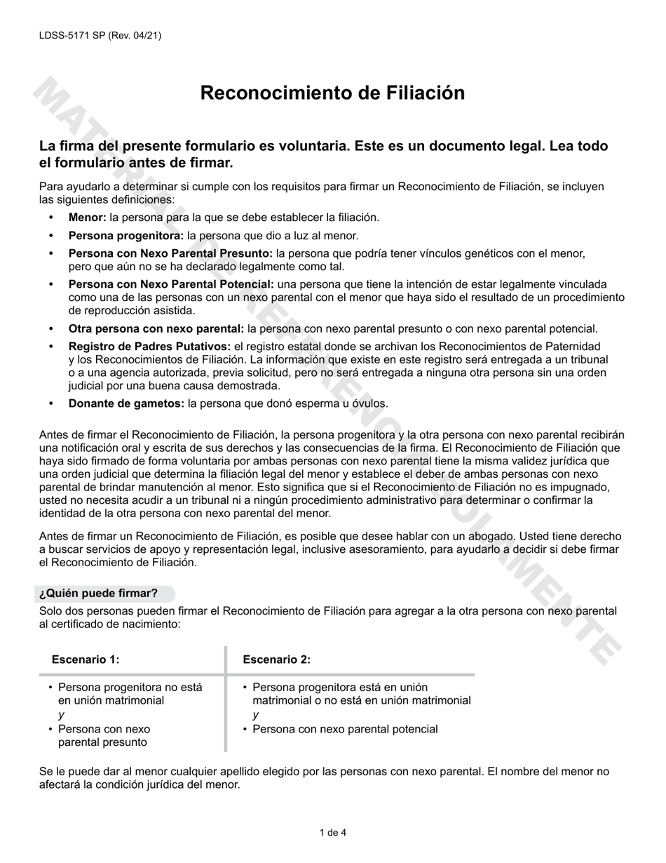 Formulario LDSS5171 Fill Out, Sign Online and Download Printable PDF