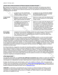 Formulario LDSS-5171 Reconocimiento De Filiacion - New York (Spanish), Page 4