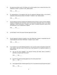 Application for Renewal of Registration to Sell Subdivided Land - Nebraska, Page 4