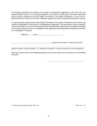 Application for Renewal of Registration to Sell Subdivided Land - Nebraska, Page 6