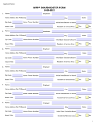 N/Rpp Board Roster Form - New York