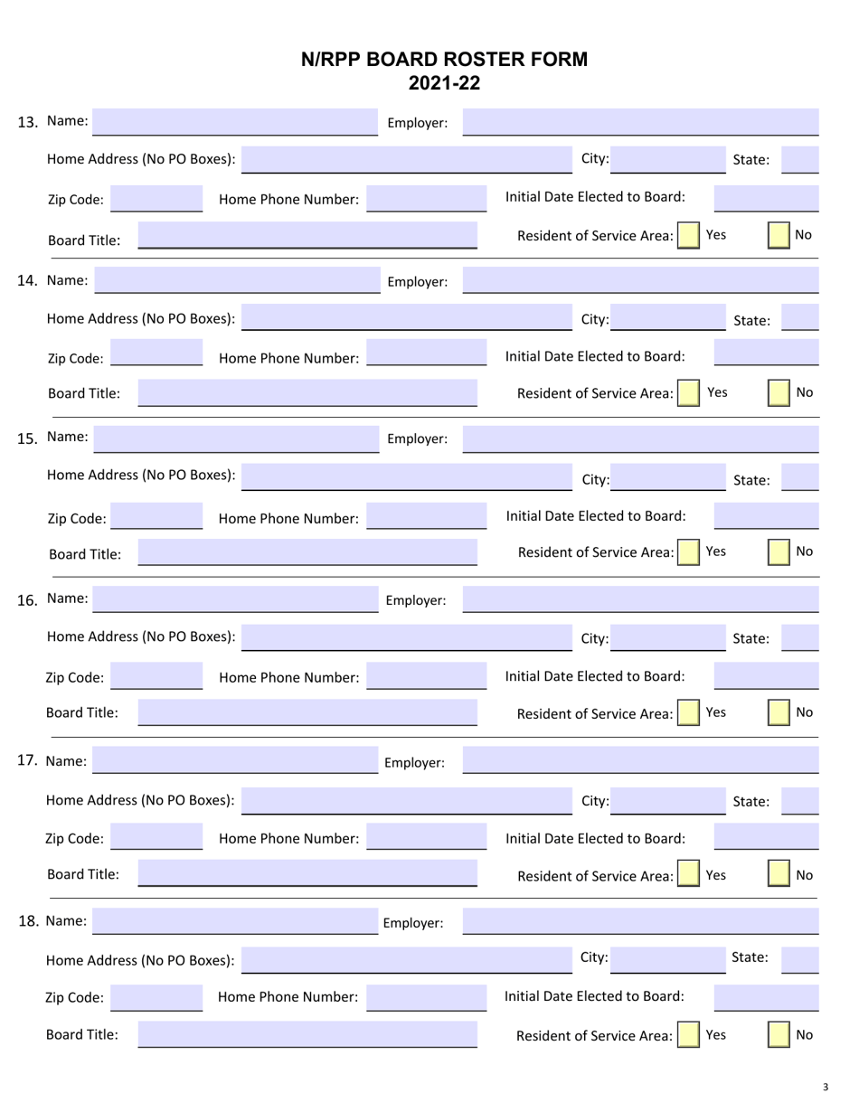 N / Rpp Board Roster Form - New York, Page 3