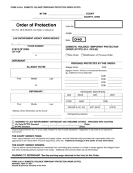Form 10.02-A Domestic Violence Temporary Protection Order (Dvtpo) - Ohio