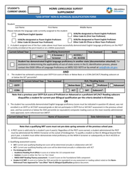 Document preview: Home Language Survey Supplement - "less Often" Non-el Bilingual Qualification Form - Oklahoma