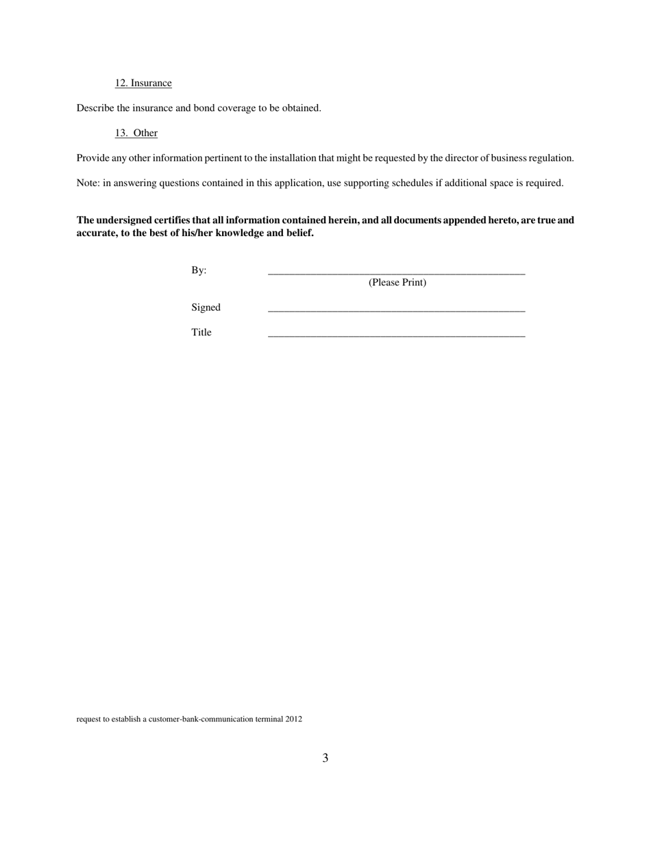 Request to Establish a Customer-Bank-Communication-Terminal - Rhode Island, Page 3