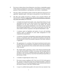 Request for Approval of a Plan of Liquidation Pursuant to a Voluntary Liquidation of a Financial Institution or Credit Union - Rhode Island, Page 2