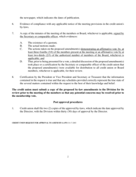 Credit Union Request for Approval to Amend by-Laws - Rhode Island, Page 2