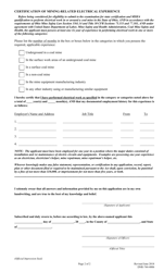 Form DNR-744-4006 Application for Examination - Mine Electrician - Ohio, Page 2