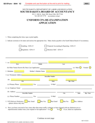 SD Form 0044 (BOA4) Uniform CPA Re-examination Application - South Dakota