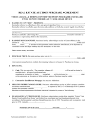 Real Estate Auction Purchase Agreement - South Dakota