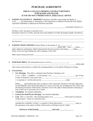 Document preview: Purchase Agreement - Residential Sales - South Dakota
