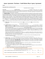 Agency Agreement - Purchaser - South Dakota (Buyer Agency Agreement) - South Dakota