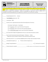 Document preview: Off-Premise Beer Retail License Application - Utah