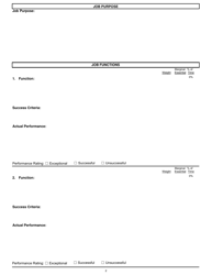 Position Description/Employee Performance Evaluation Form - South Carolina, Page 2
