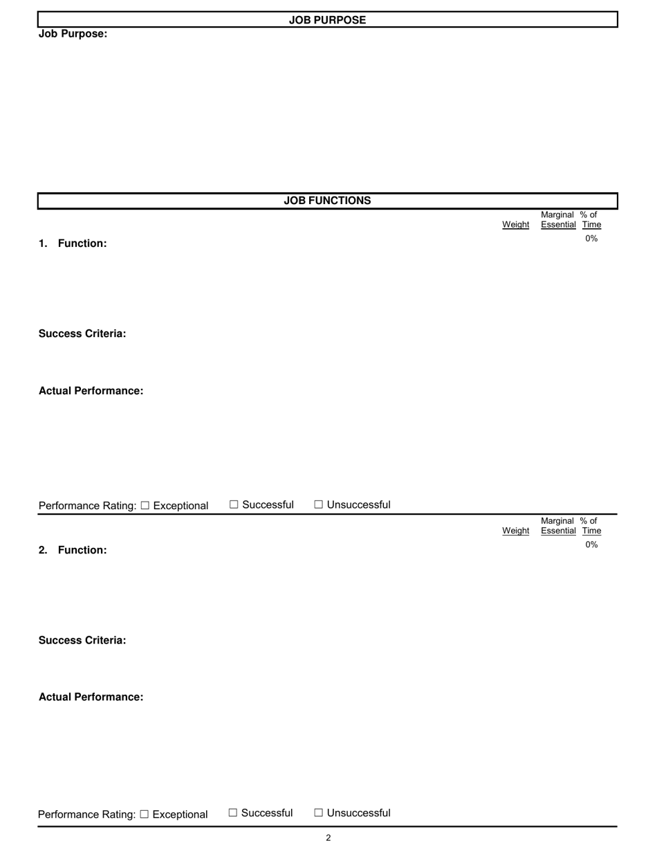 Position Description / Employee Performance Evaluation Form - South Carolina, Page 2