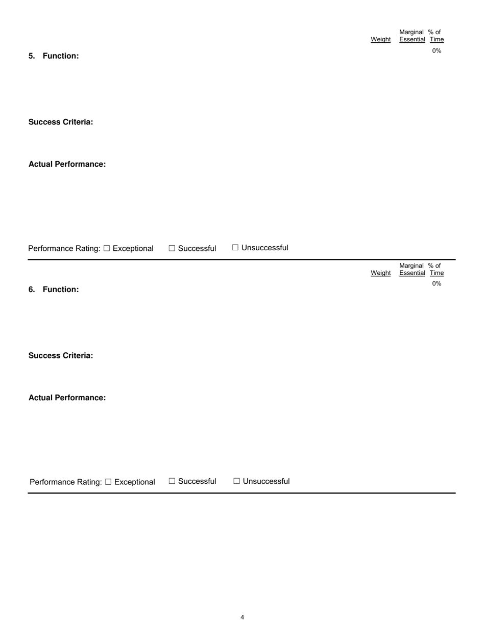 Position Description / Employee Performance Evaluation Form - South Carolina, Page 4