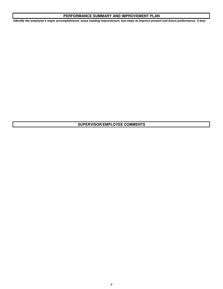 Position Description / Employee Performance Evaluation Form - South Carolina, Page 9