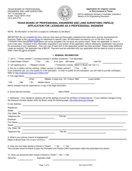Application for Original License or Re-licensure in Texas - Texas, Page 3