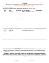 Application for Original License or Re-licensure in Texas - Texas, Page 7